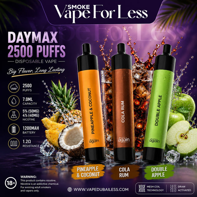 Again – Daymax Disposables (2500 Puffs) Best delivery in UAE 2026