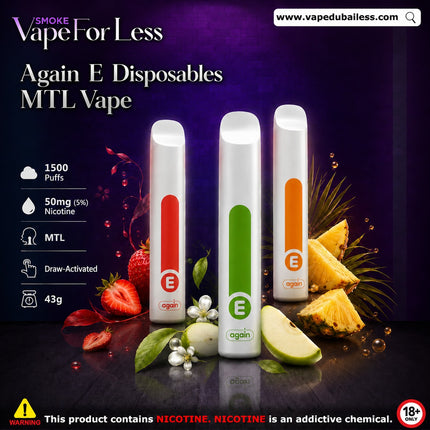 Again E Disposables MTL (50 mg - 1500puffs) Cheapest Disposable Vape Delivery Dubai