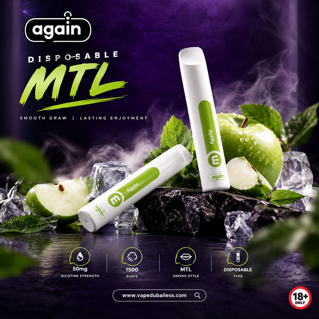 Again E Disposables MTL – 50mg (1500 Puffs) - Vape Delivery UAE