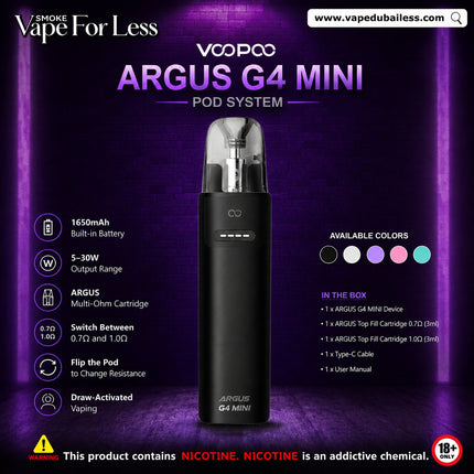 Argus Mini G4 30W Pod System Kit 1650mAh Dubai Duty Free
