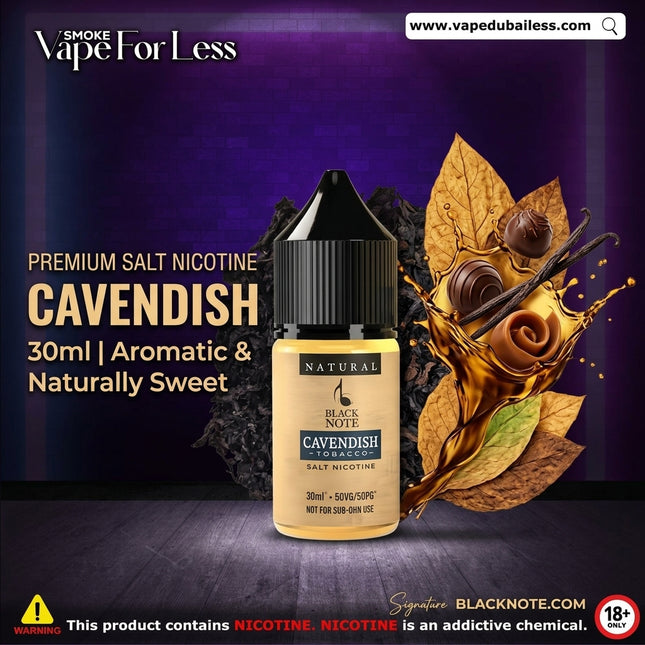 Black Note Cavendish Premium Nic Salt 30ml - Fast Vape Delivery UAE