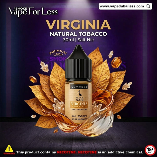 Black Note Virginia Tobacco Nic Salt 30ml - Fast Vape Delivery UAE