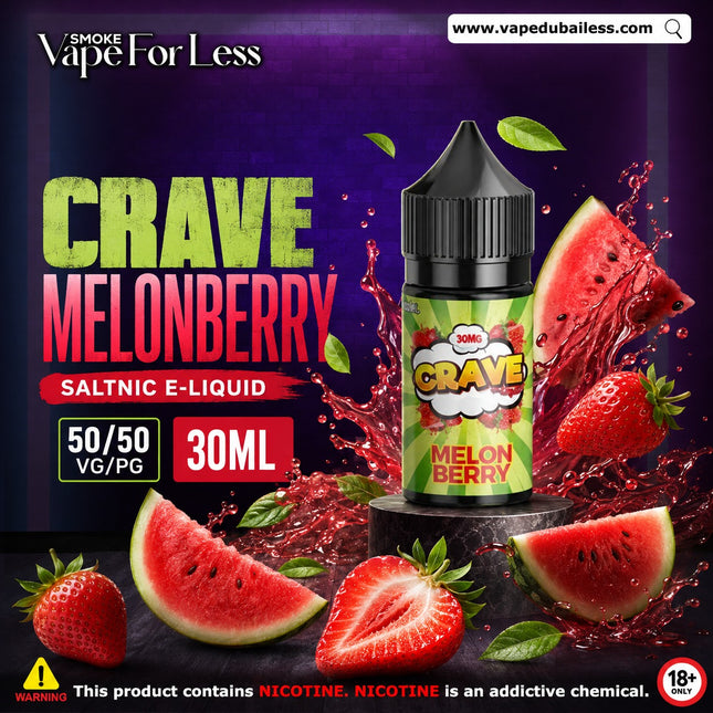 Crave Melonberry 30ml Saltnic Fast Vape Delivery UAE