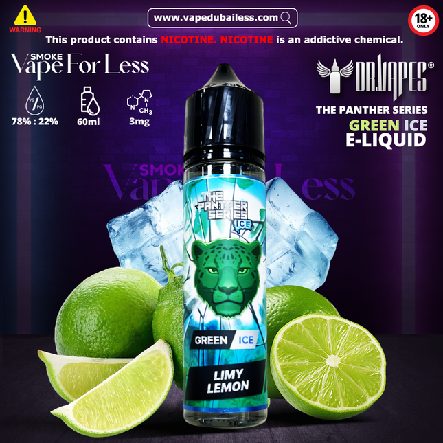 Green Ice (Limy Lemon) - The Panther Series Ice E Liquid by Dr. Vapes Best Shop in Abu Dhabi and Dubai 2025
