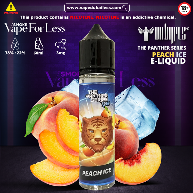 Peach Ice The Panther Series Ice E Liquid by Dr. Vapes Vape Delivery in Abu Dhabi 2025