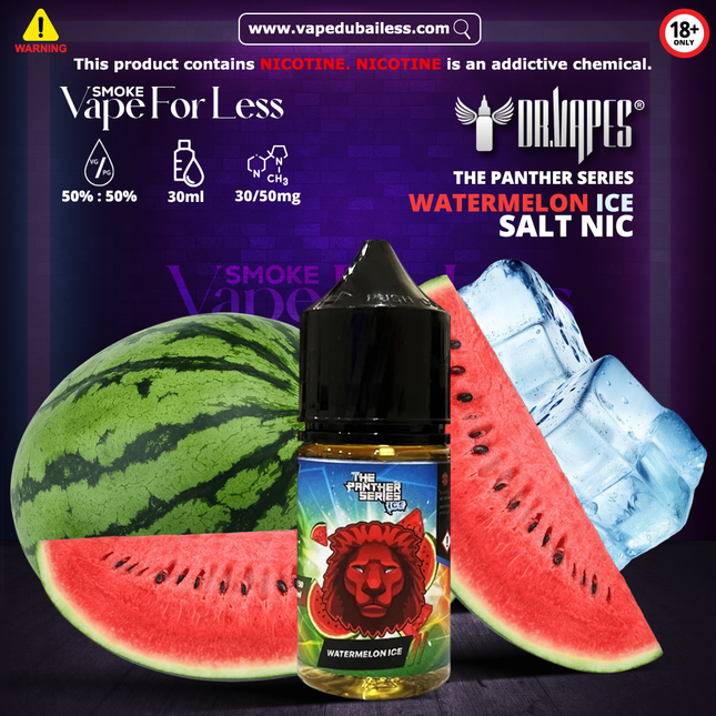 Watermelon Ice The Panther Series Ice 30ml Saltnic by Dr. Vapes Deliver the Same Day in Dubai 2025
