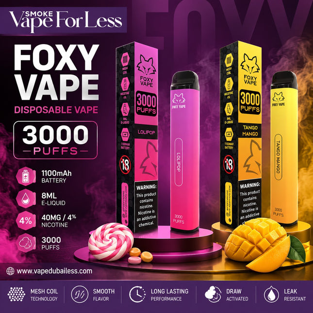 Foxy Vape Disposable Vape (3,000 Puffs) Best Vape in UAE Ras Al Khaimah