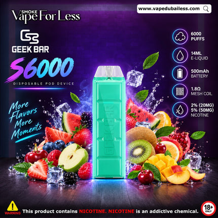 Geek Bar S6000 Disposable Vape 6000 Puffs Disposable Vape Abu Dhabi 