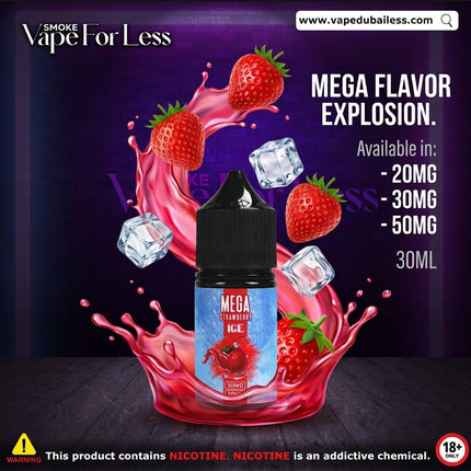 Grand Mega Strawberry Ice Nic Salt 30ml - Same Day Vape Delivery Dubai