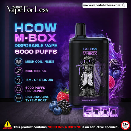 HCOW M-BOX DISPOSABLE VAPE 6000 PUFFS ABU DHABI DUBAI AL AIN RUWAIS