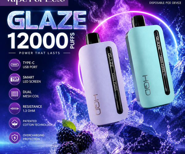 glazed disposable vape HQD RECHARGEABLE VAPES (12,000PUFFS) – For Less Color:Fluid 7-Color Hyde Edge Recharge Bananas GAS