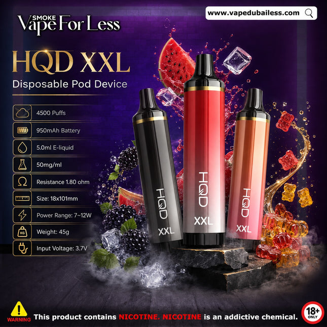HQD XXL Disposables Vape 4500 Puffs  Fast Vape Delivery UAE 
