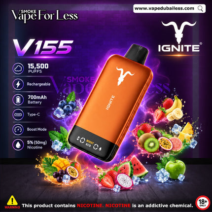 IGNITE - V155 Rechargeable Disposable Vape (15,500 Puffs) Vape Dubai Online