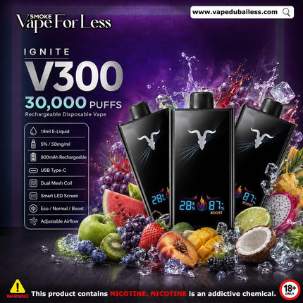 IGNITE - V300 Rechargeable Disposable Vape (30,000 Puffs) Fast vape Delivery