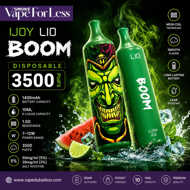 IJOY - LIO Boom Disposable (3500 Puffs) Abudhabi Dubai AL Ain Ruwais KSA