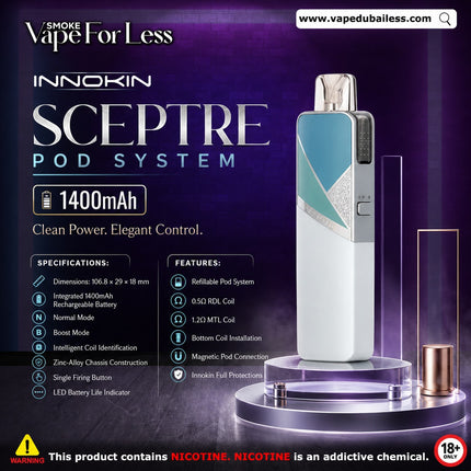 INNOKIN SCEPTRE VAPE KIT - POD SYSTEM  Fast Vape Delivery Dubai