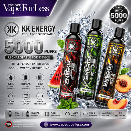 KK Energy Recharge Disposables Pod Device (5000 Puffs) Vape Offer Online in Fujairah and Abu Dhabi 