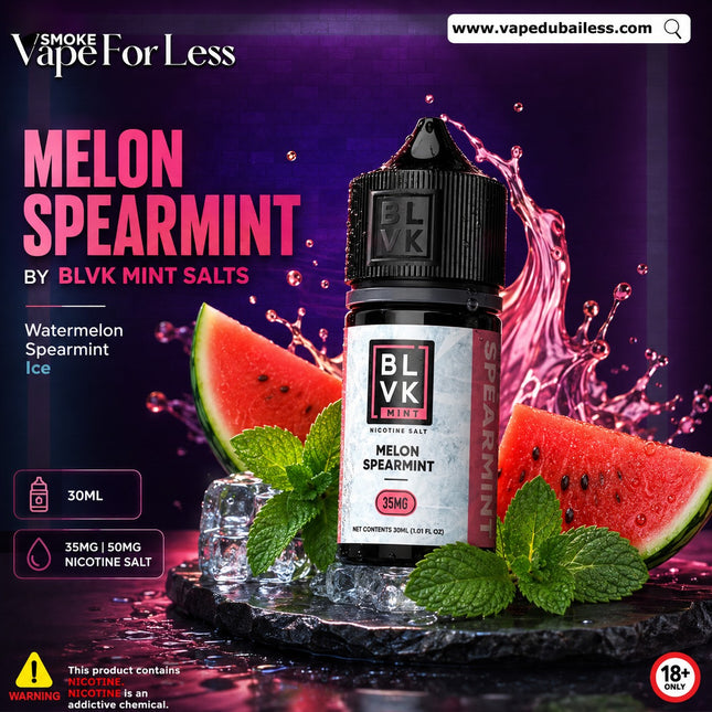 MELON SPEARMINT - BLVK MINT SALTS - 30ML Fast Vape Delivery Dubai Same Day