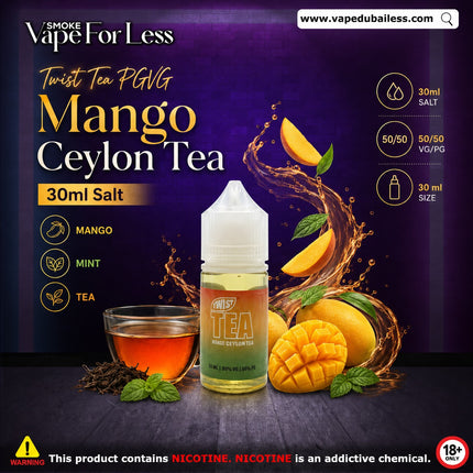 Mango Ceylon Tea 30ml Salt by Twist Tea PGVG Abu Dhabi Duty Free