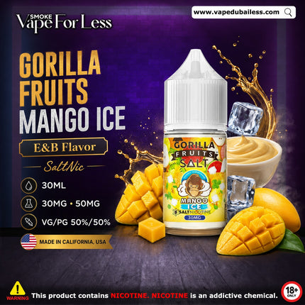 Mango Ice Gorilla Custard Fruits SaltNic by E&B Flavor Fast dubai Delivery 2026