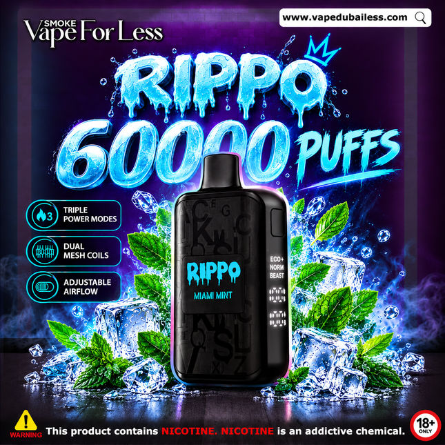 Miami Mint Rippo 60,000 Puffs - Vape Delivery Dubai