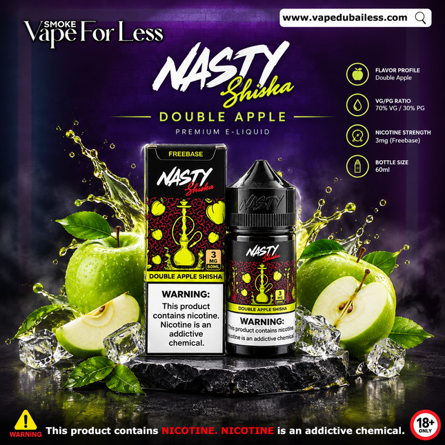 Nasty Shisha Double Apple Freebase E-Liquid Vape Online Delivery