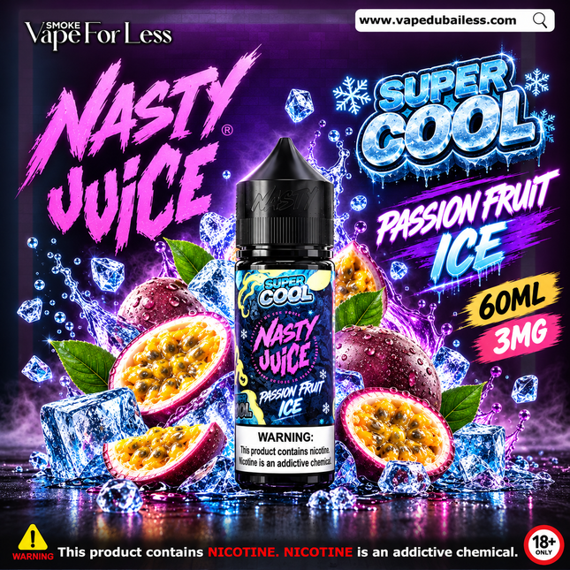 Nasty Super Cool Passionfruit Ice 60ml - Fast Vape Delivery UAE 2026