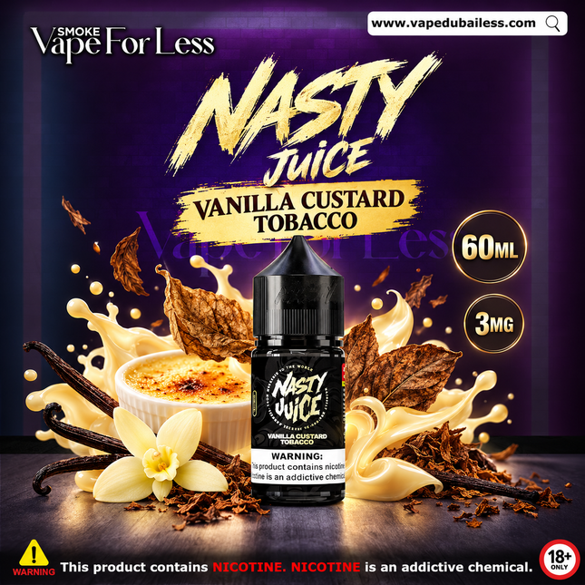  Nasty Vanilla Custard Tobacco 60ml - Vape Delivery UAE