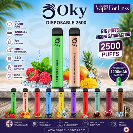 OKY Disposable Vape 2500 Puffs fast delivery dubai