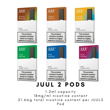 JUUL 2 Pods 18mg – Original Pre-Filled Pods 2 Pack
