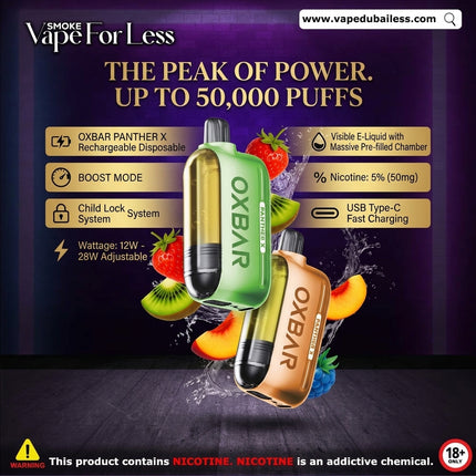 Oxbar Panther X Dr. Vapes Edition Disposable Vape (50K Puffs) - Same Day Vape Delivery Dubai