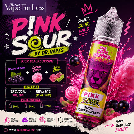 Dr Vapes Pink Sour Freebase E-Liquid Best Online Vape Shop in UAE 