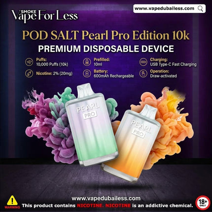 Pod Salt Pearl Pro Edition 10k Disposable Device - Same Day Vape Delivery Dubai