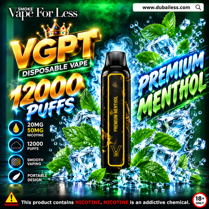 Premium Menthol VGPT 12000 Puffs - Vape Delivery Dubai Same Day