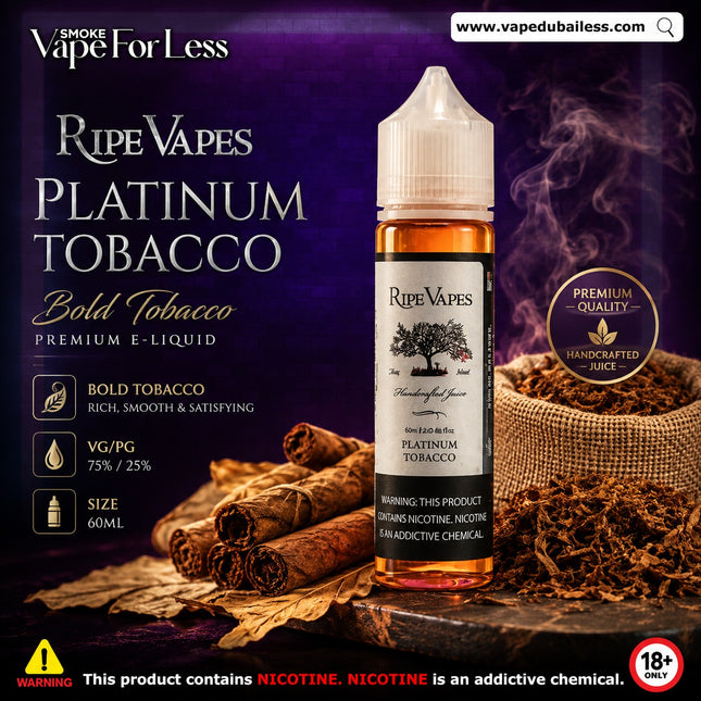 Ripe Vapes Platinum Tobacco 60ml – San Juan Tobacco E-Liquid  Vape Dubai Online Delivery