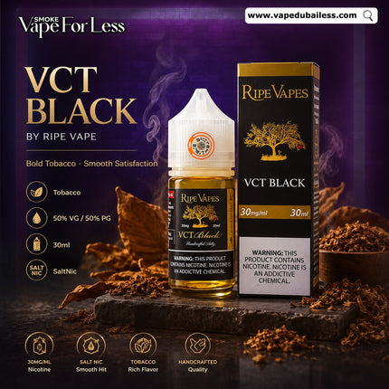 Ripe Vapes VCT Black SaltNic 30ml – Vanilla Custard Tobacco Abu Dhabi Duty Free