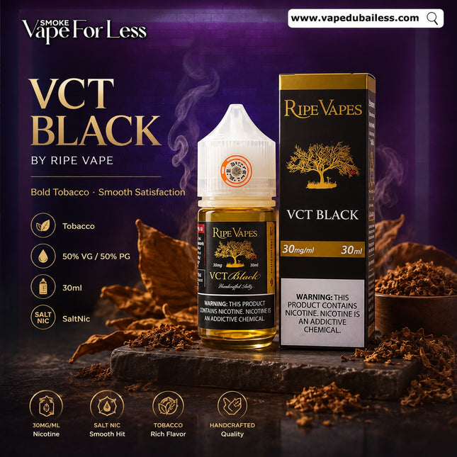 Ripe Vapes VCT Black SaltNic 30ml – Vanilla Custard Tobacco Abu Dhabi Duty Free
