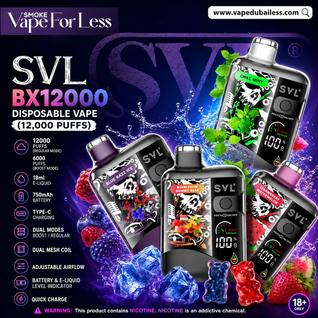 SVL BX12000 Disposable Vape (12,000 Puffs ) BEST DEALS IN ABU DHABI