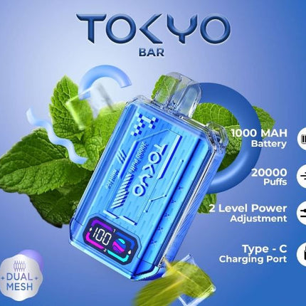 Tokyo Bar Rechargeable Disposable Vape (20,000 Puffs)