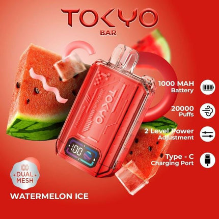 Tokyo Bar Rechargeable Disposable Vape (20,000 Puffs)