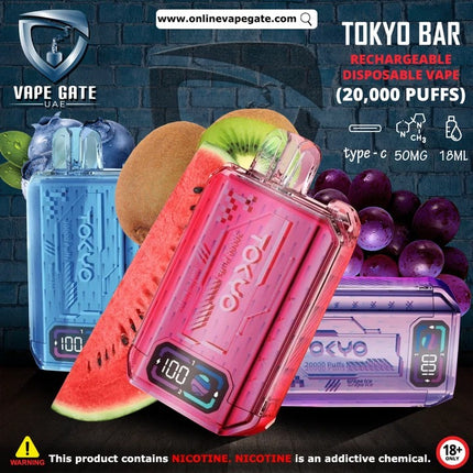 Tokyo Bar Rechargeable Disposable Vape (20,000 Puffs) Dubai Duty Free