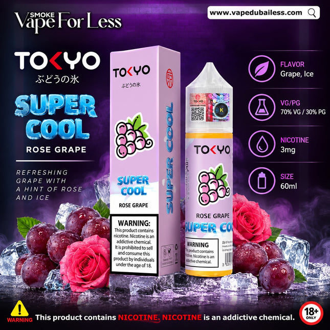 Tokyo Super Cool Rose Grape Eliquid 60ml Fast Vape Delivery in UAE