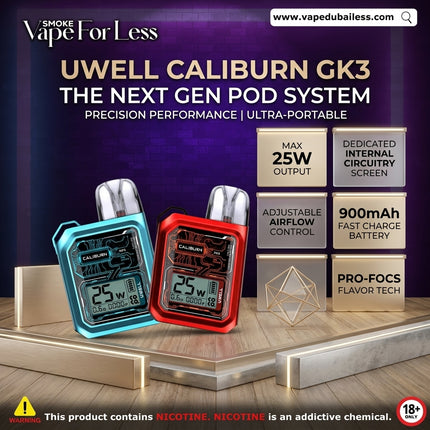 Uwell Caliburn GK3 25W Pod Kit –  Authentic Vape Delivery UAE 2026