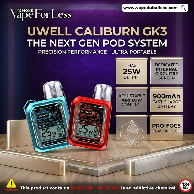 Uwell Caliburn GK3 25W Pod Kit –  Authentic Vape Delivery UAE 2026