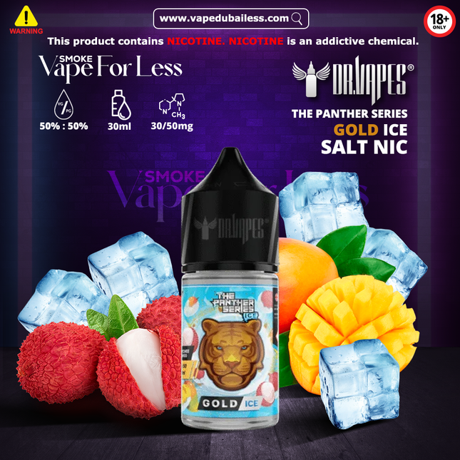 Gold Ice - The Panther Series Ice 30ml Saltnic by Dr. Vapes Offer Online Dubai