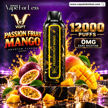 VGPT 12,000 Puffs Zero Nicotine Passionfruit Mango - Vape Delivery Dubai Same Day 