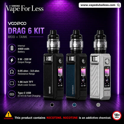 VOOPOO DRAG 6 Pod Kit 220W Best Vape Shop Dubai 