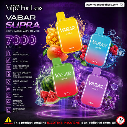 Vabar Supra Disposable Vape Delivery uae