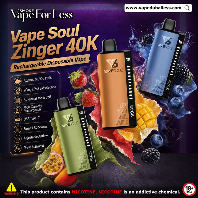 Vape Soul Zinger 40K – Rechargeable 40,000 Puff Vape Same Day Delivery 2026