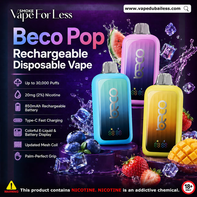 Vaptio Beco Pop 30K Disposable Vape 20mg – 30,000 Puffs Fast Vape Delivery 